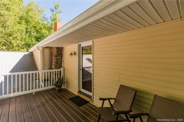 a view of wooden deck