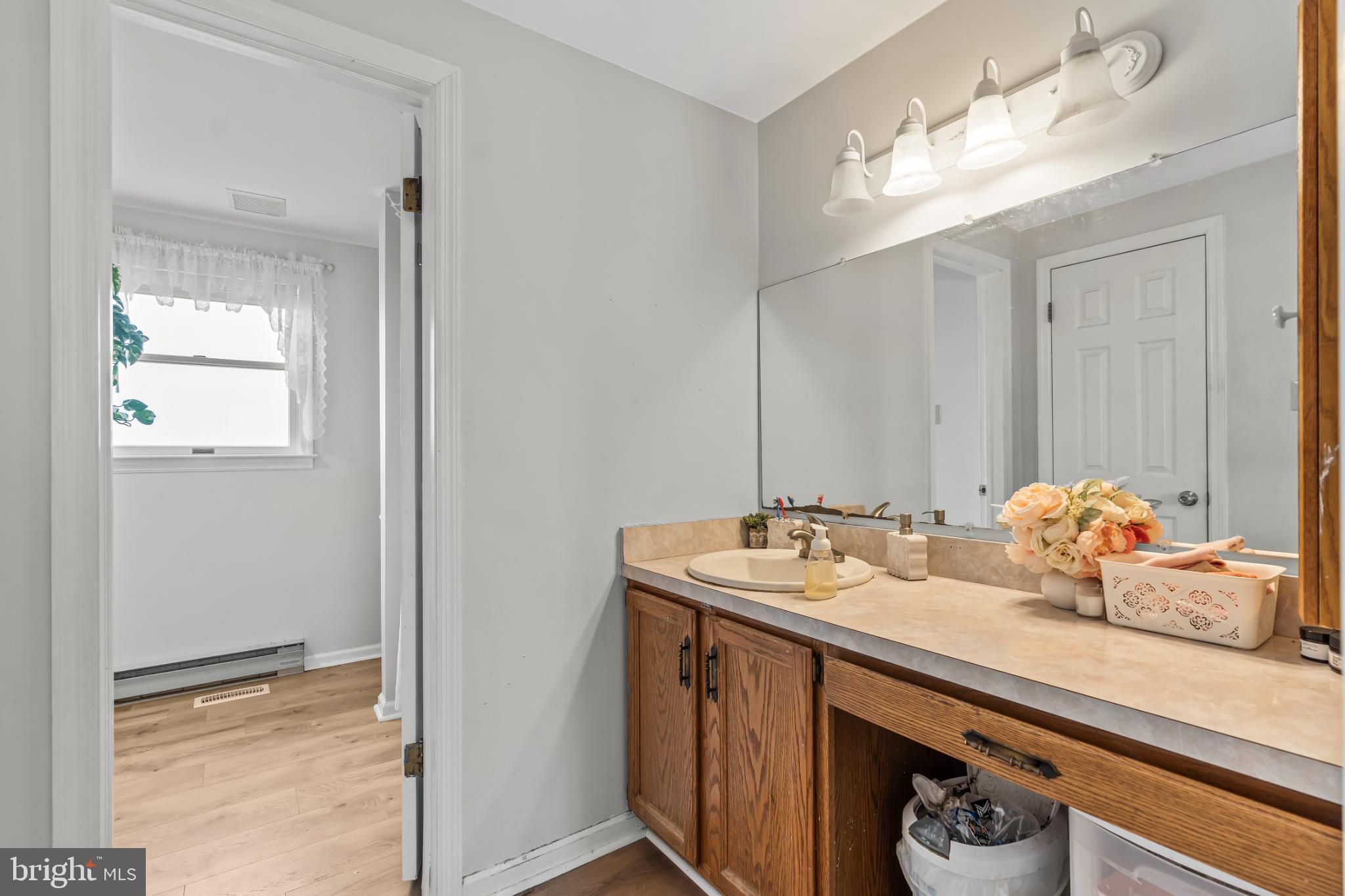 94 Tulip Court Falling Waters, WV 25419 - Photo 18 of 32 a bathroom with a sink a vanity and a mirror
