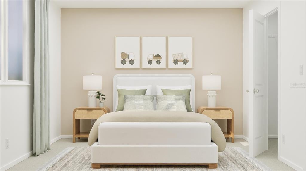 5198 Clay Whaley Road St. Cloud, FL 34772 - Photo 14 of 25 a bedroom with a bed and painting on the wall