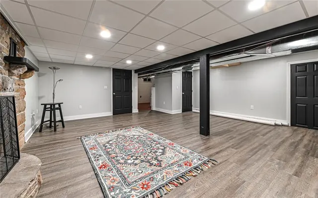 a front view of house with yard and outdoor seating