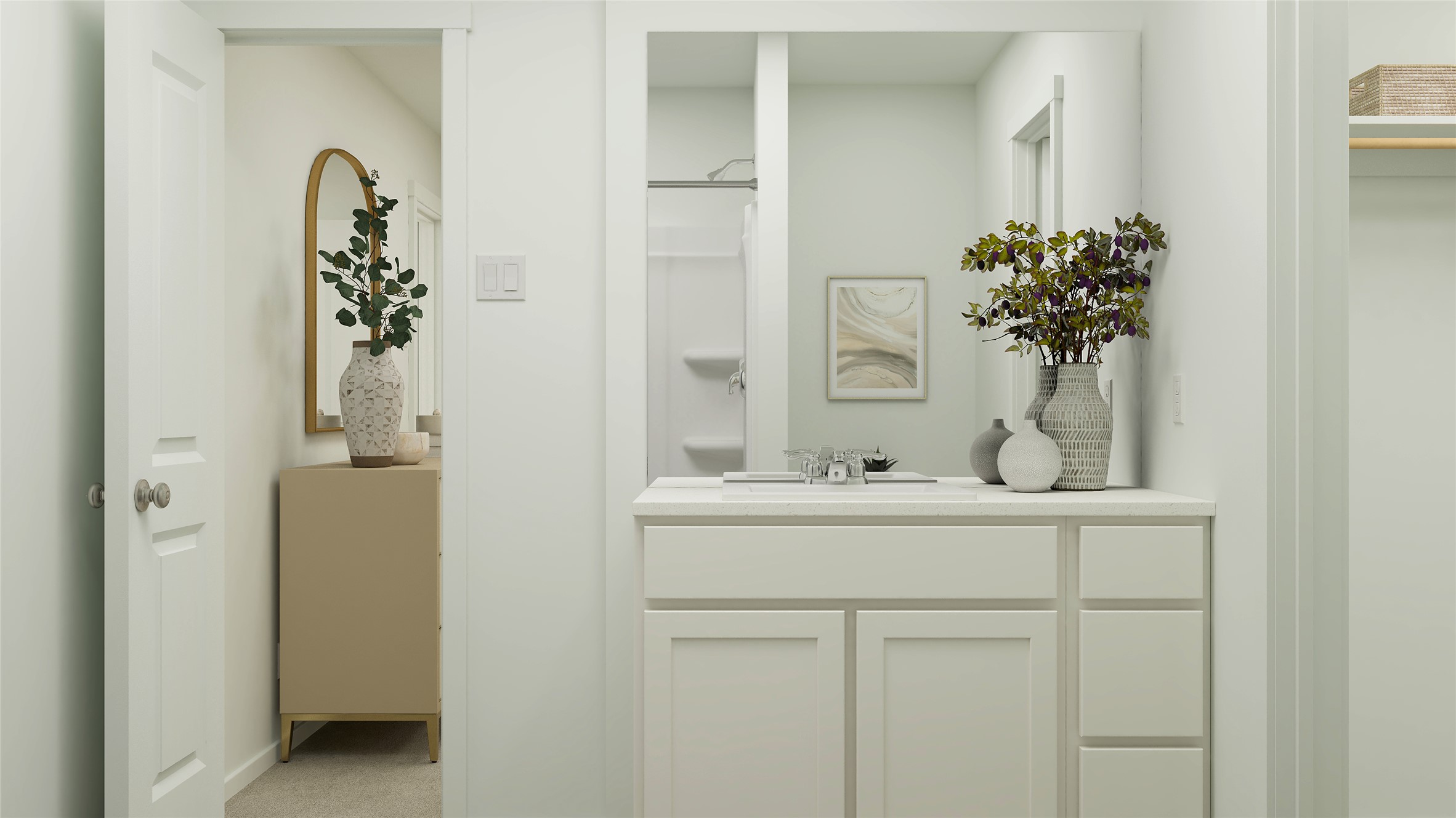 428 Jones Bch Lane Jarrell, TX 76537 - Photo 29 of 34 a bathroom with a sink and a mirror