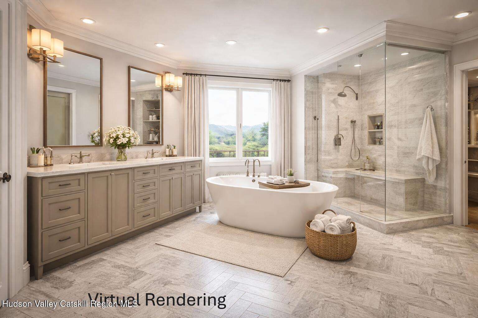 172 Hank Oliver Road Prattsville, NY 12468 - Photo 14 of 27 a large bathroom with a tub sink shower and mirror