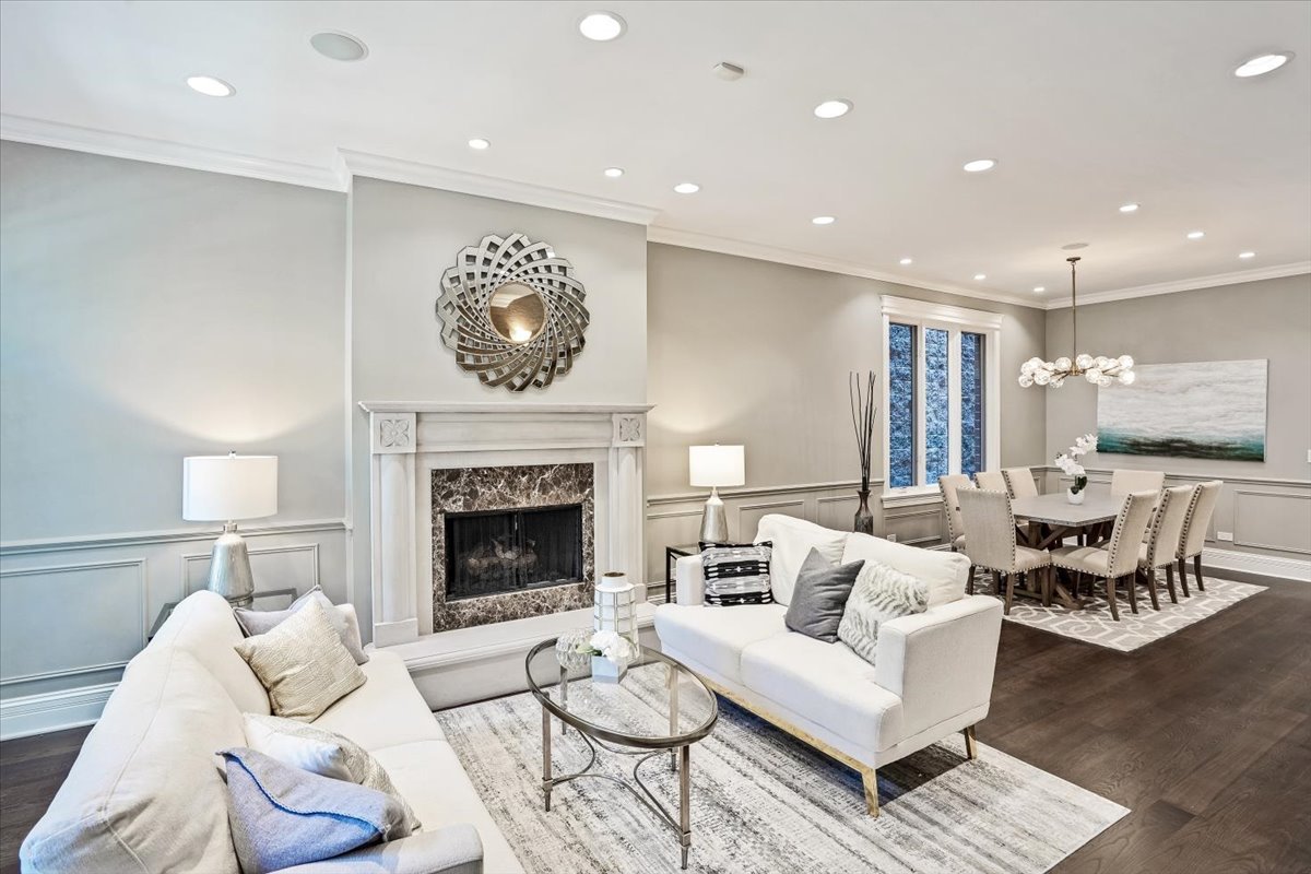 1445 West Wolfram Street Chicago, IL 60657 - Photo 4 of 69 a living room with furniture and a fireplace