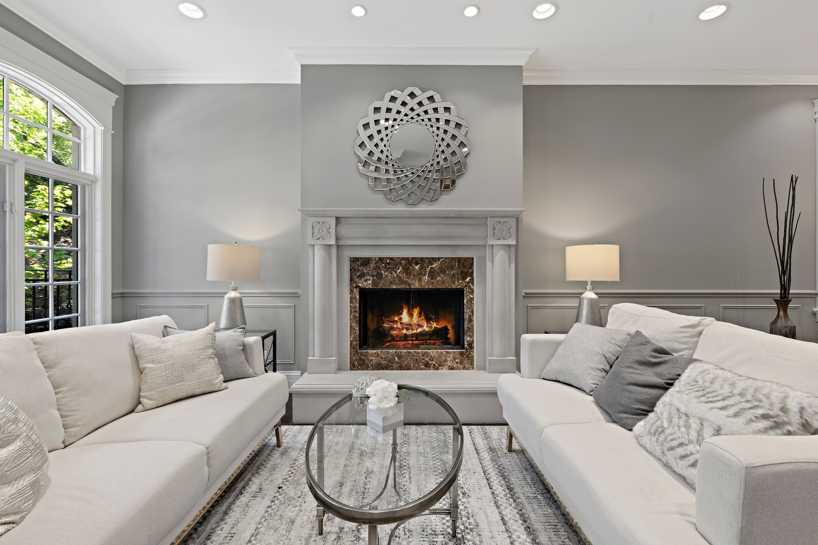 1445 West Wolfram Street Chicago, IL 60657 - Photo 7 of 69 a living room with furniture and a fireplace