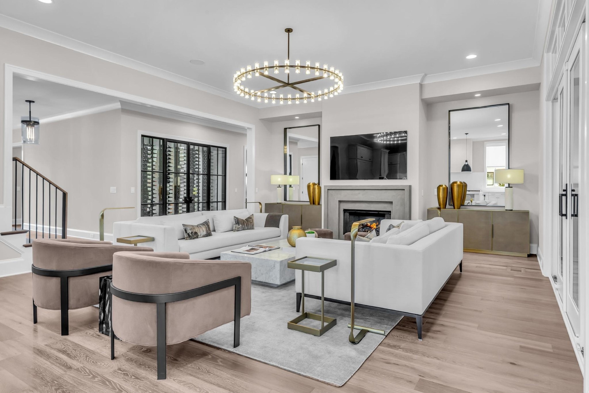 6313 Percheron Lane Arrington, TN 37014 - Photo 16 of 87 a living room with fireplace furniture and a flat screen tv