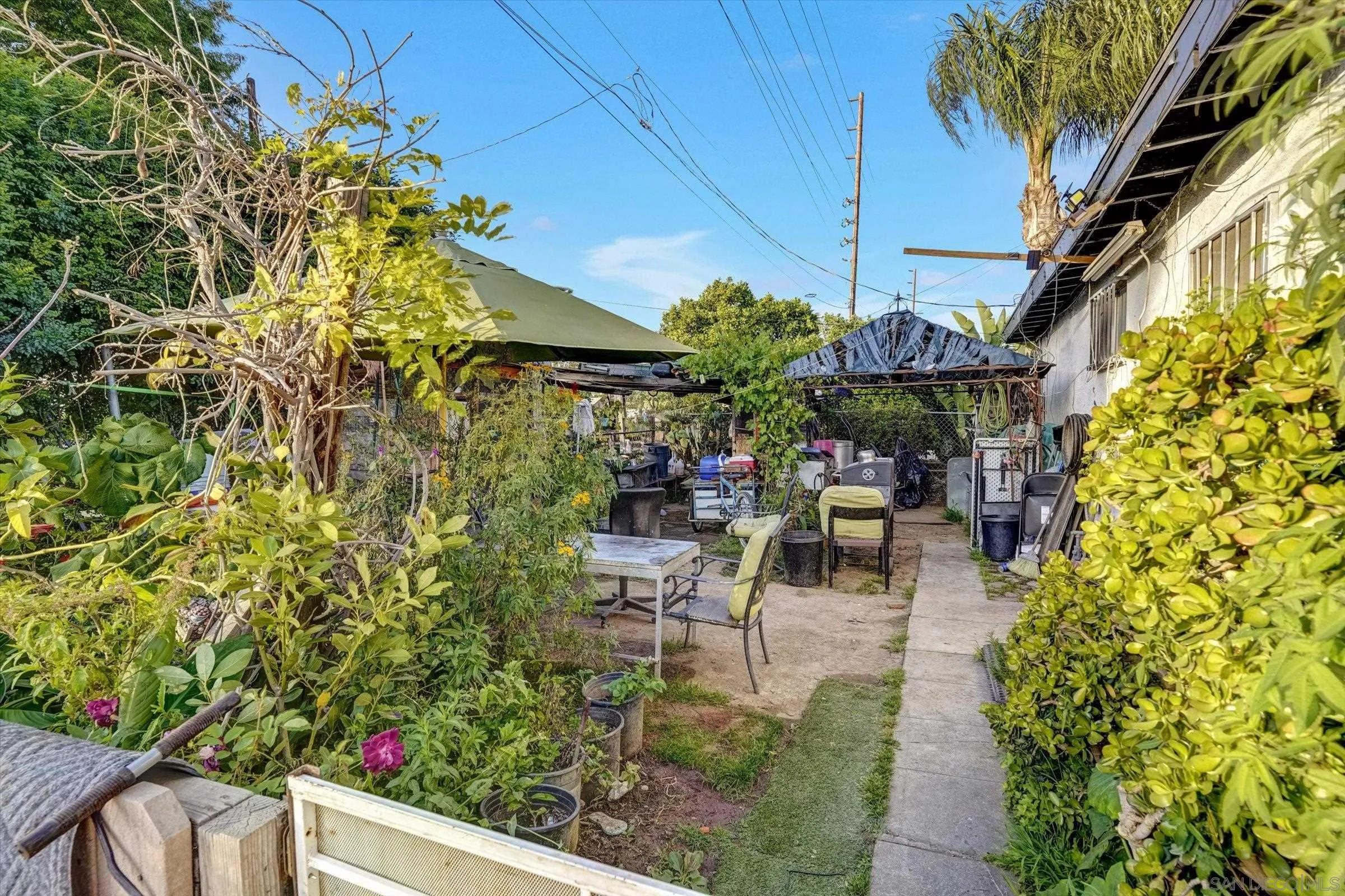 10260 Cook Avenue Riverside, CA 92503 - Photo 31 of 32 a view of a patio with plants and table and chairs under an umbrella