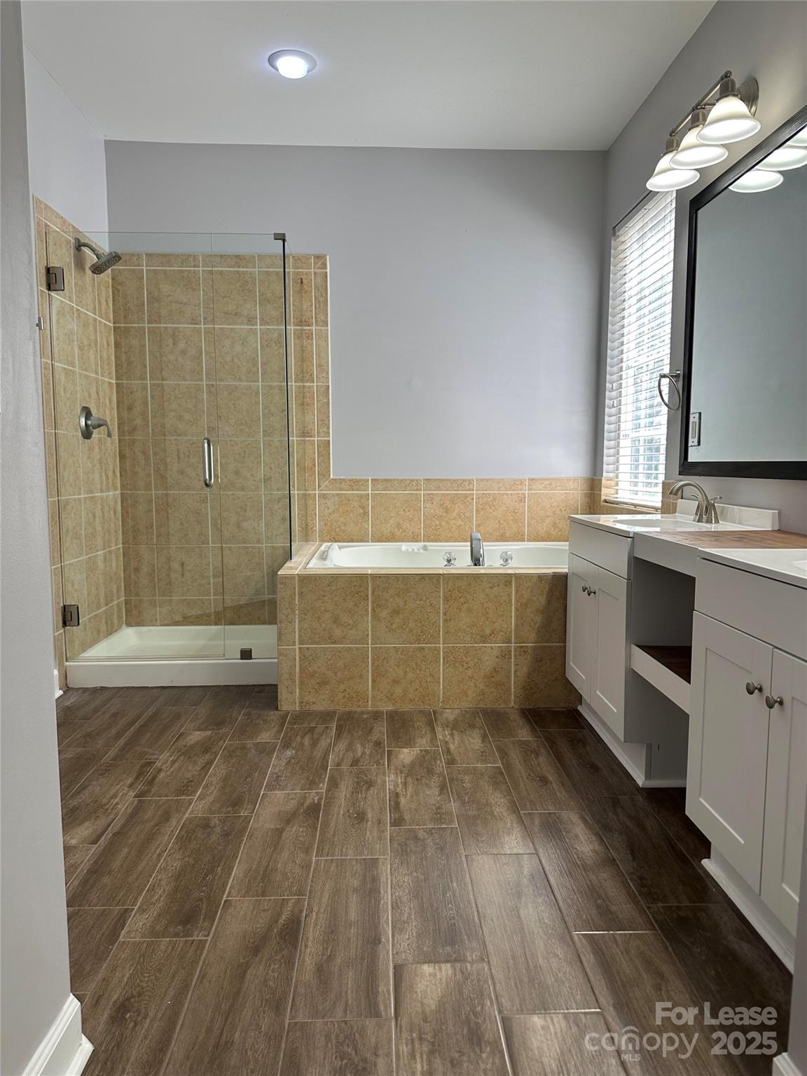 18705 The Commons Boulevard Cornelius, NC 28031 - Photo 10 of 19 a bathroom with a sink a large mirror and a bathtub