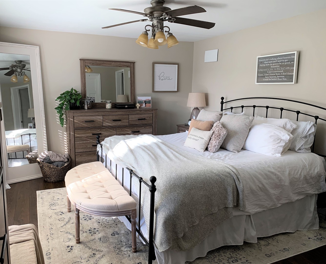 2119 Fairfield Road Lindenhurst, IL 60046 - Photo 12 of 22 a bedroom with a bed a chandelier and mirror