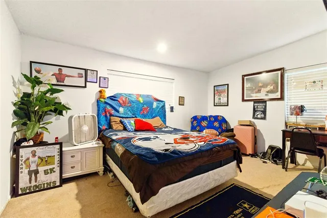 a bed room with a bed and a couch