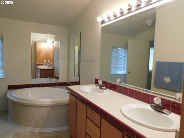 145 River Road Junction City, OR 97448 - Photo 25 of 35 a bathroom with a sink and a mirror