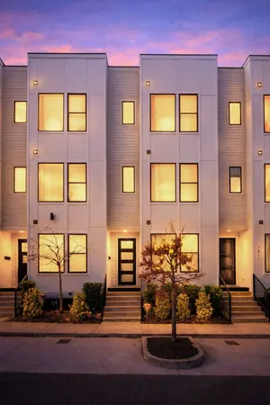 a front view of a building