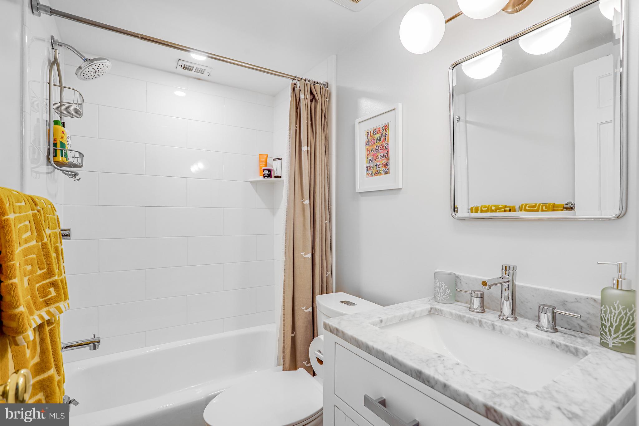 213 9th Street Southeast Washington, DC 20003 - Photo 43 of 74 a bathroom with a granite countertop sink toilet and shower