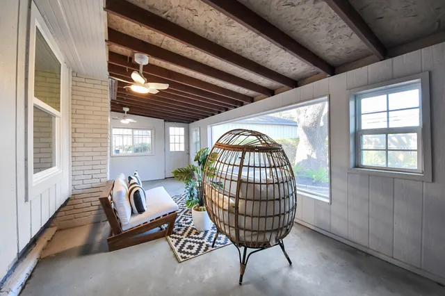 a living room with furniture