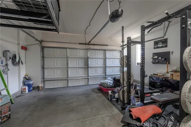 a view of a storage room with shelves