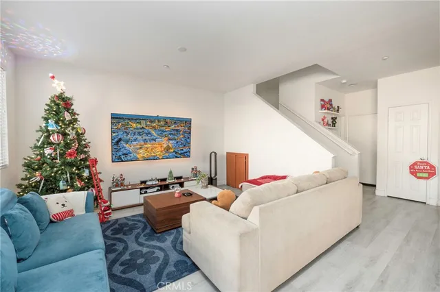 a living room with furniture and a couch