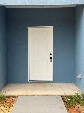 a view of wooden door