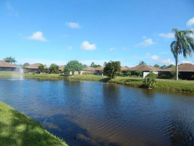 a view of a lake with houses