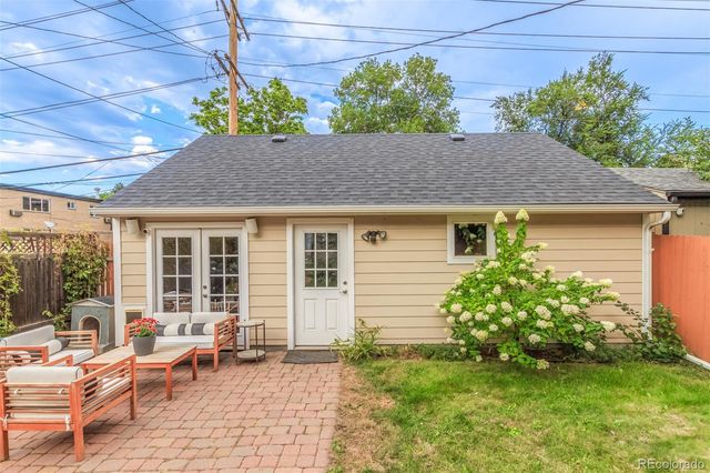 a house view with a garden space