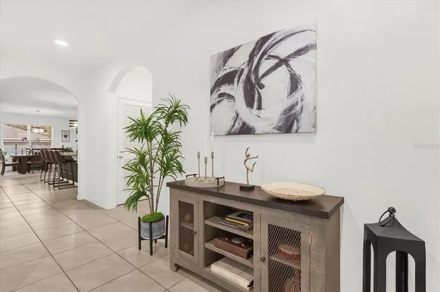 a view of a hallway with entryway