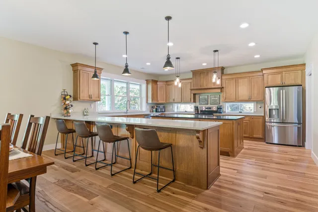 a backyard of a house with lots of green space