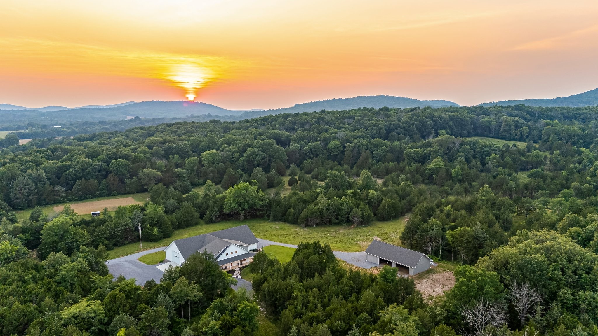 2825 Oregon Road Milton, TN 37118 - Photo 48 of 71 a view of a lush green outdoor space with a swimming pool and valleys in the background
