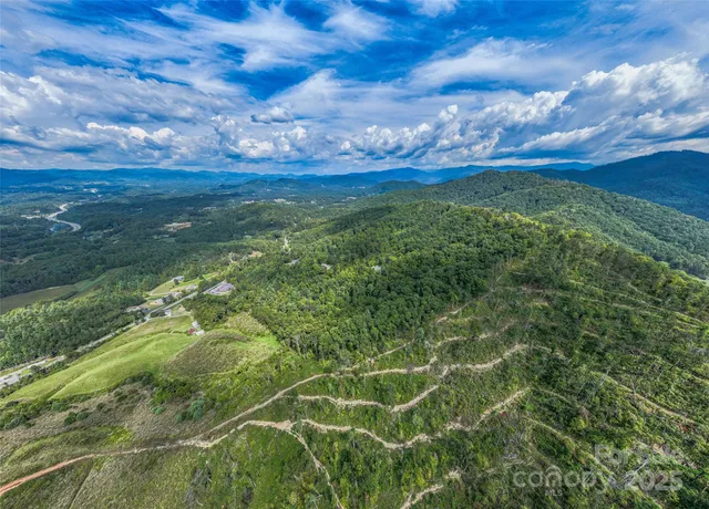 a view of a field with an ocean