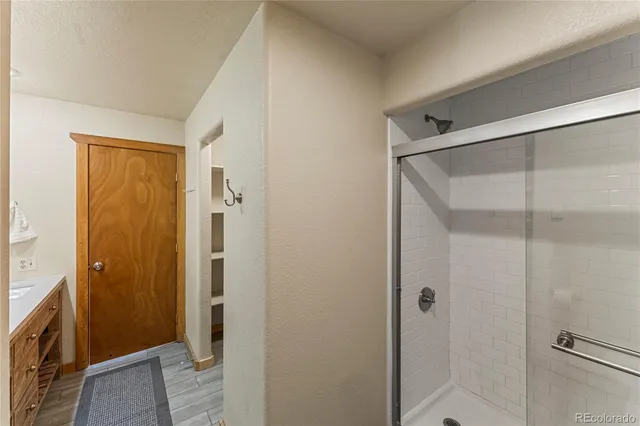 a view of bathroom with shower