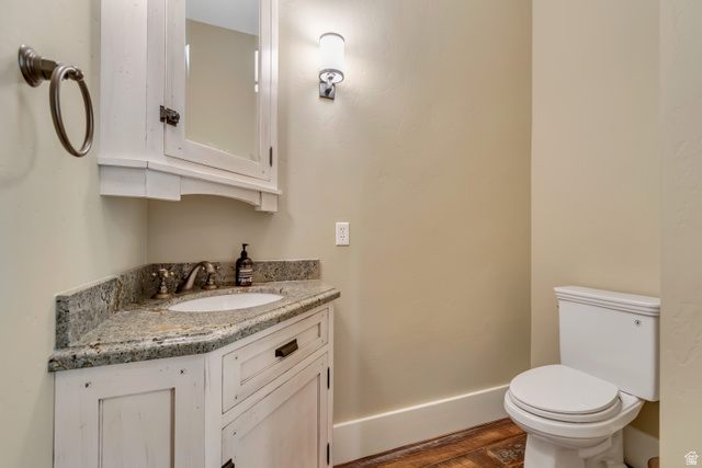 2579 Splendor Valley Road Kamas, UT 84036 - Photo 39 of 87 Bathroom with vanity and dark wood-type flooring