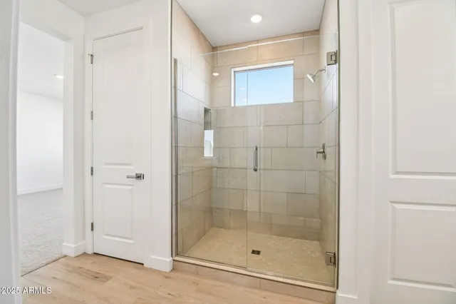 a bathroom with a shower