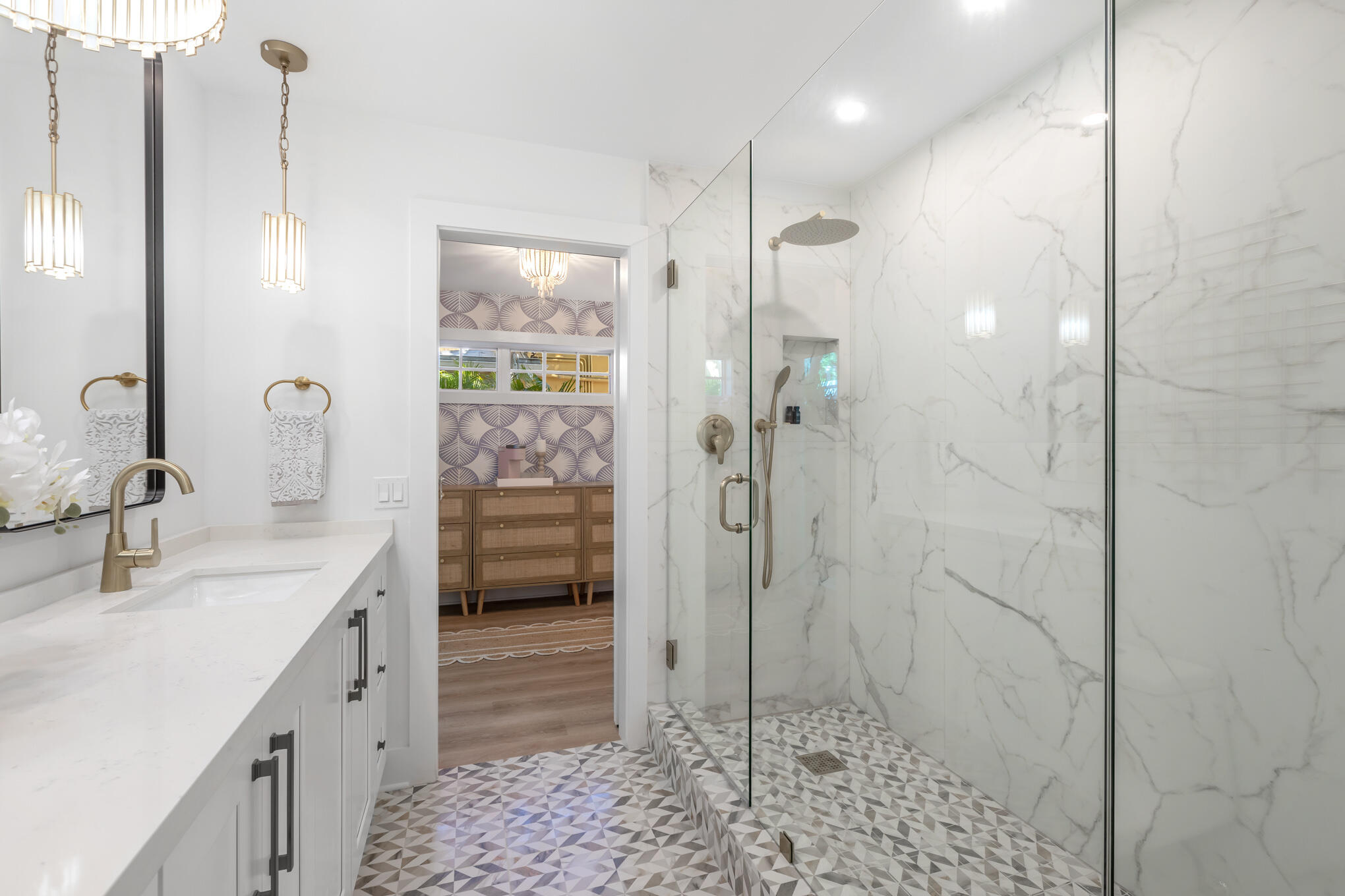 1701 Atlantic Boulevard Key West, FL 33040 - Photo 22 of 39 a bathroom with a shower sink and mirror