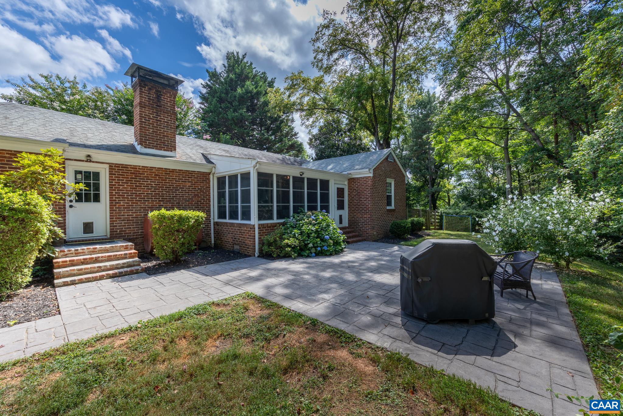 3304 Keswick Road Keswick, VA 22947 - Photo 32 of 38 a backyard of a house with a garden and plants