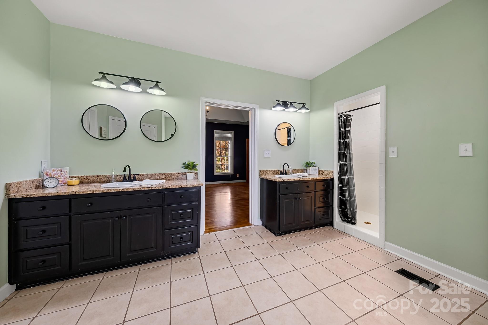 1713 Oak Park Court Iron Station, NC 28080 - Photo 25 of 39 a bathroom with a sink vanity and a mirror