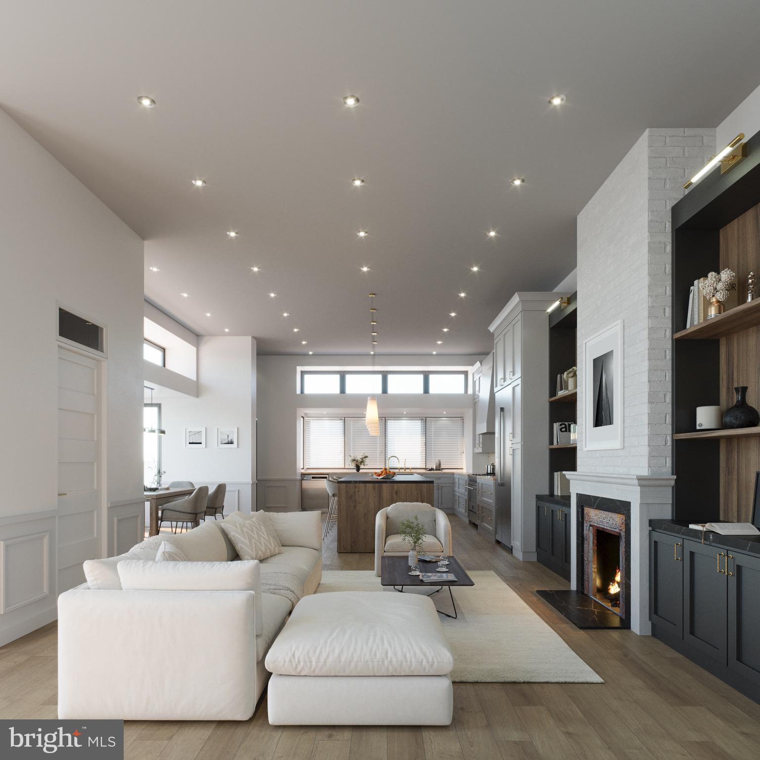 1249 4th Street Northwest Washington, DC 20001 - Photo 3 of 5 a living room with fireplace furniture and a flat screen tv