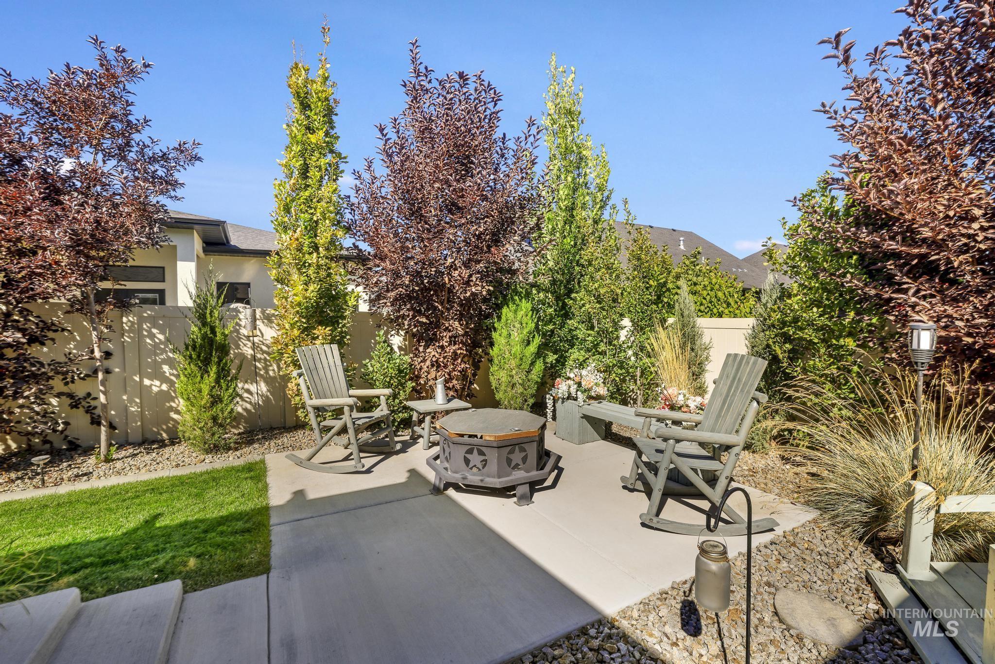 2043 Prospector Way Twin Falls, ID 83301 - Photo 23 of 29 Fenced backyard featuring a patio area and an outdoor fire pit