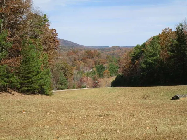 a view of an outdoor space and mountain view