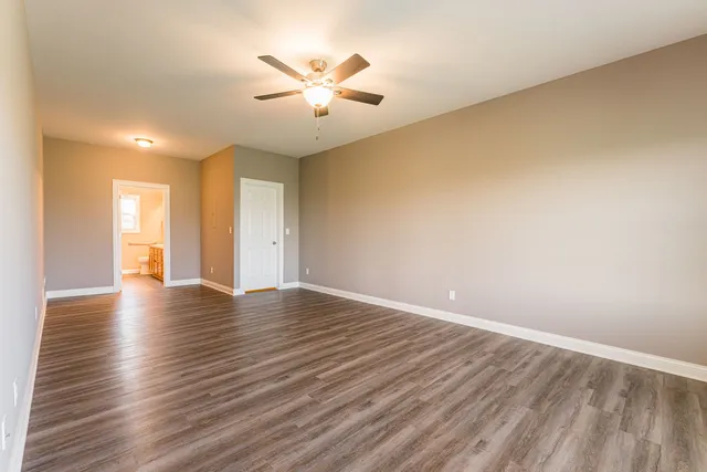 a view of small space with racks on the wall