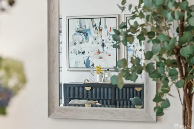 a bathroom with a sink and mirror