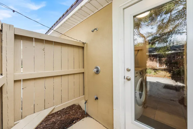 a view of a lake with a bench in front of it