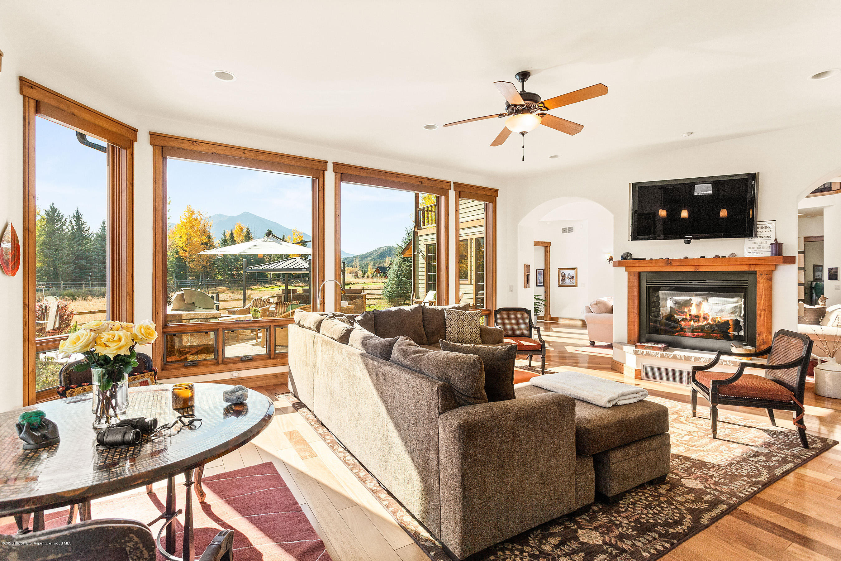 756 Perry Ridge Carbondale, CO 81623 - Photo 3 of 53 Living room to patio and Mt Sopris