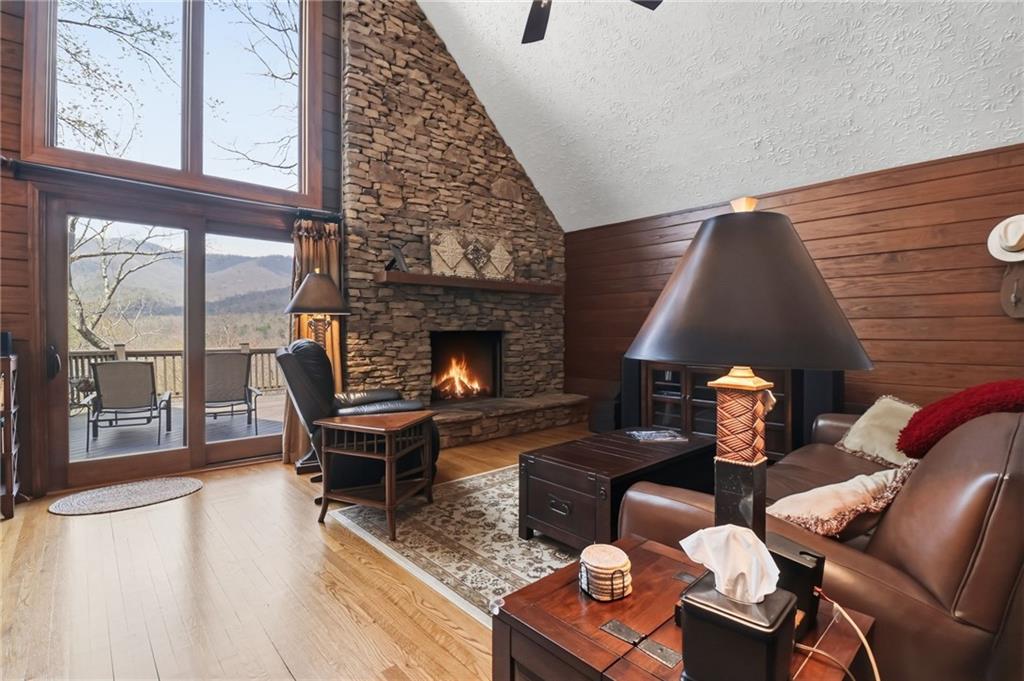 115 Chestnut Oak Point Big Canoe, GA 30143 - Photo 6 of 56 a living room with furniture and a fireplace