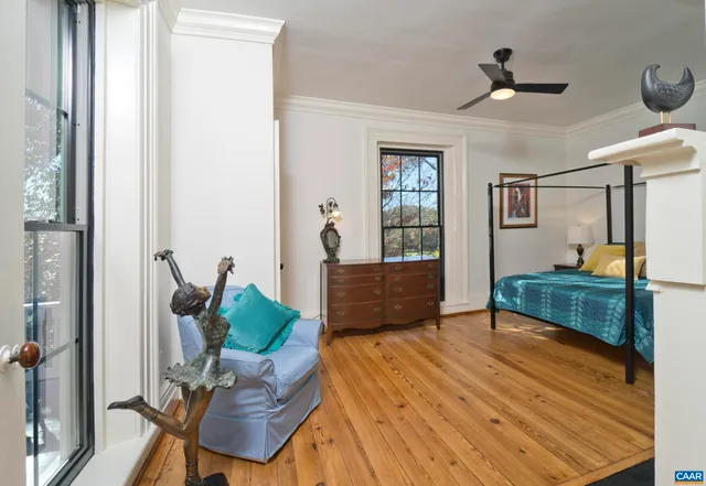 a view of a porch with wooden floor and stairs