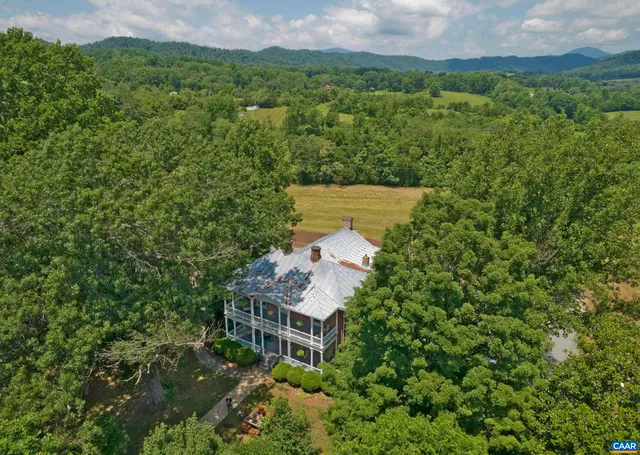 a view of a city with a houses