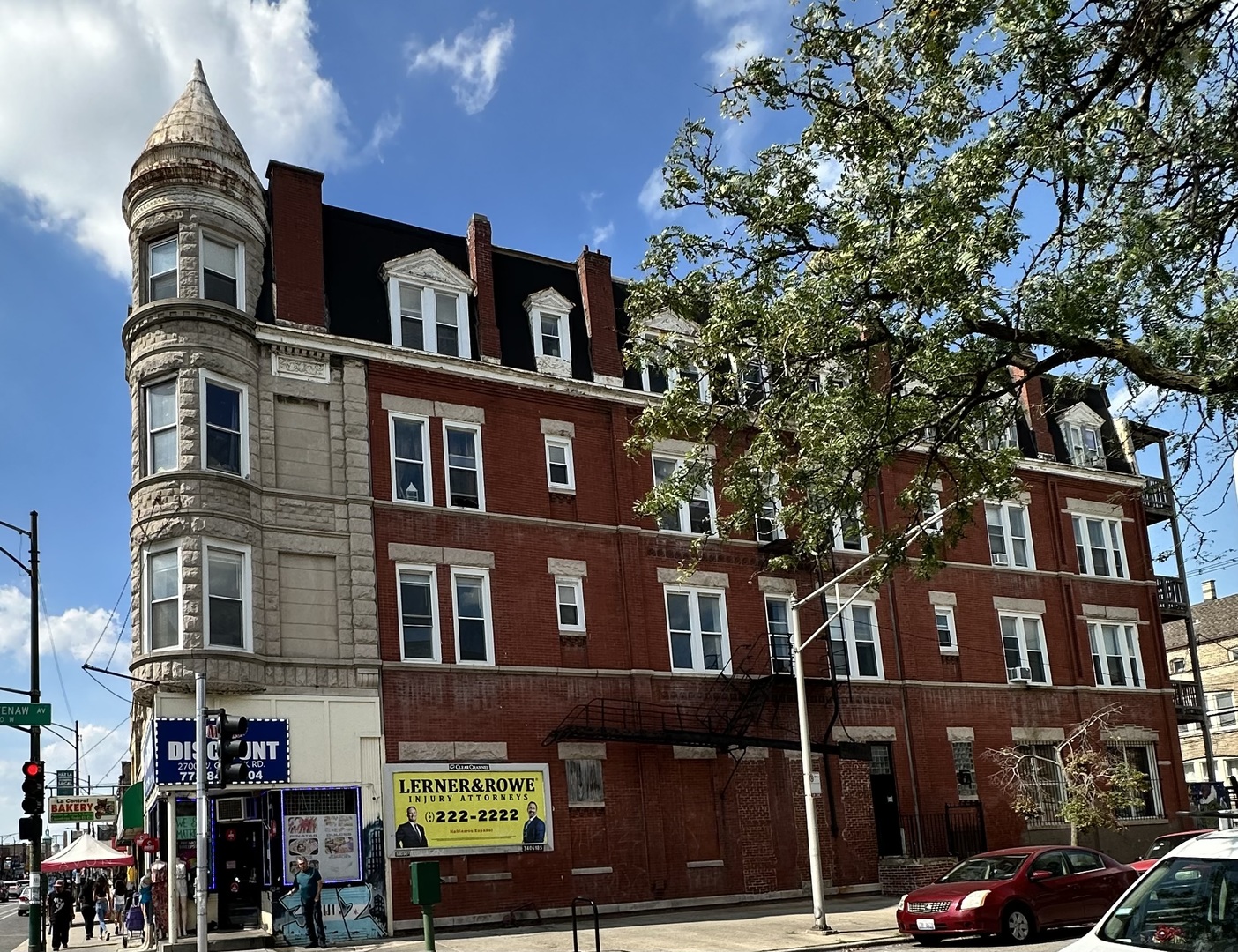 a front view of a multi story residential apartment building