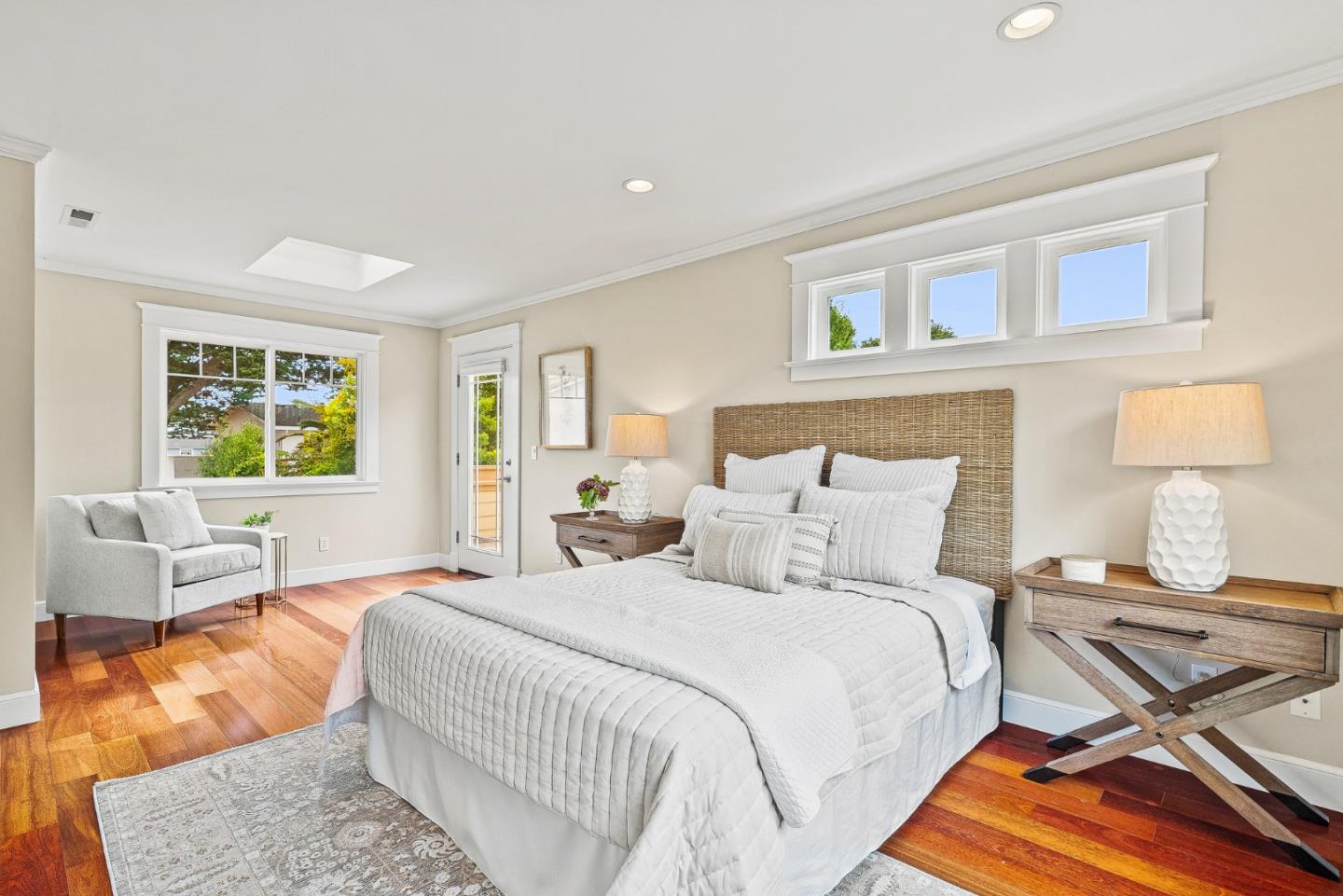 555 Risso Court Santa Cruz, CA 95062 - Photo 35 of 61 a bedroom with a bed and wooden floor