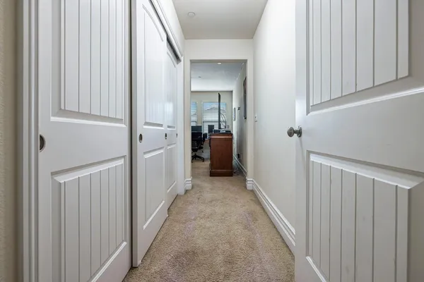 a view of a hallway with hallway