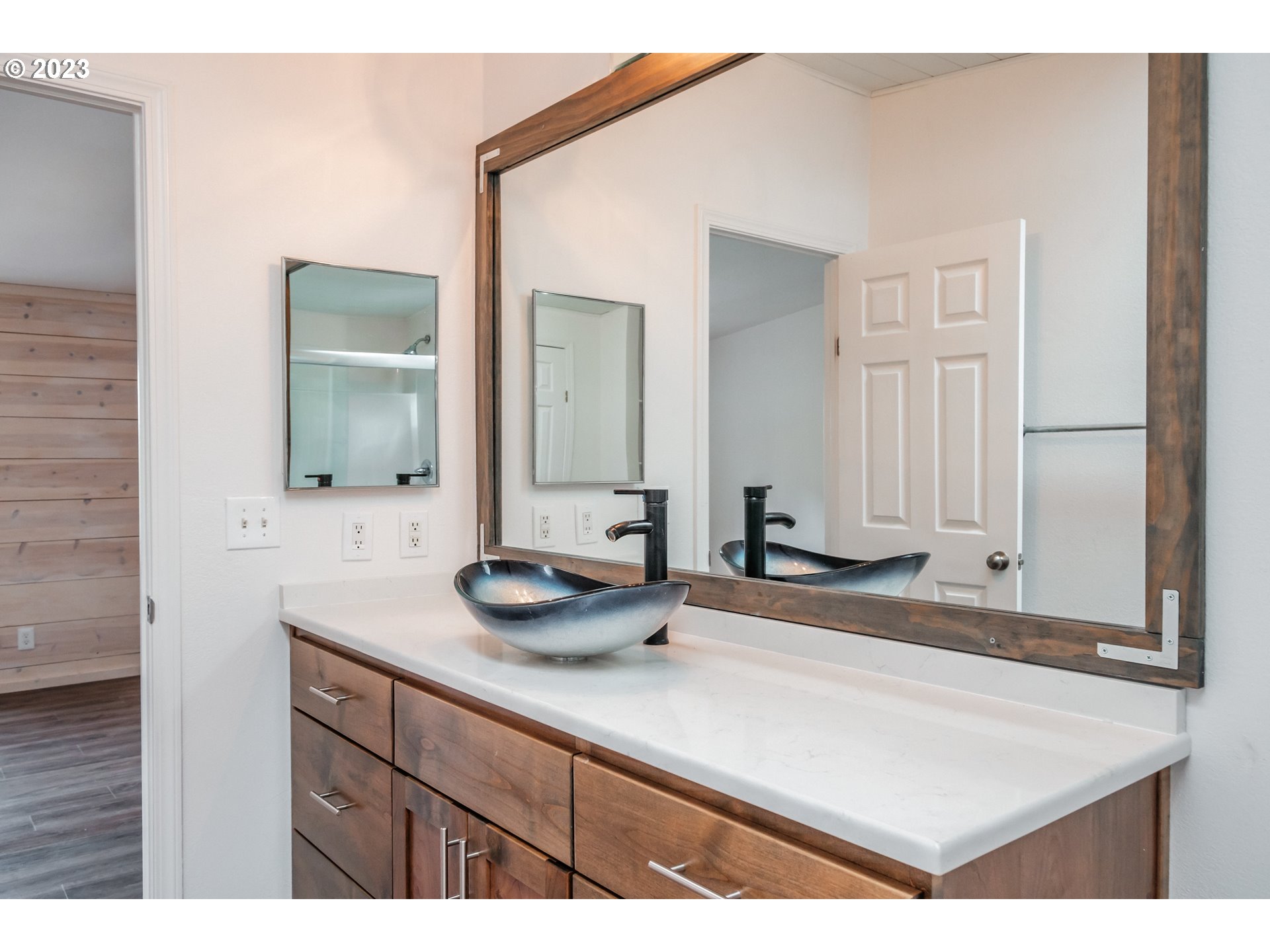 524 6th Street Scotts Mills, OR 97375 - Photo 17 of 41 a bathroom with a sink and a mirror