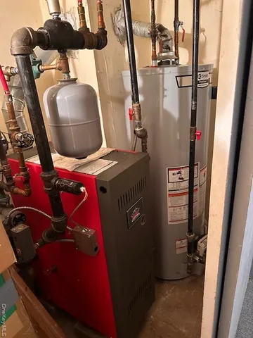 a close up of water heater room