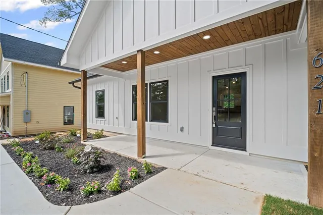 a front view of a house with entryway
