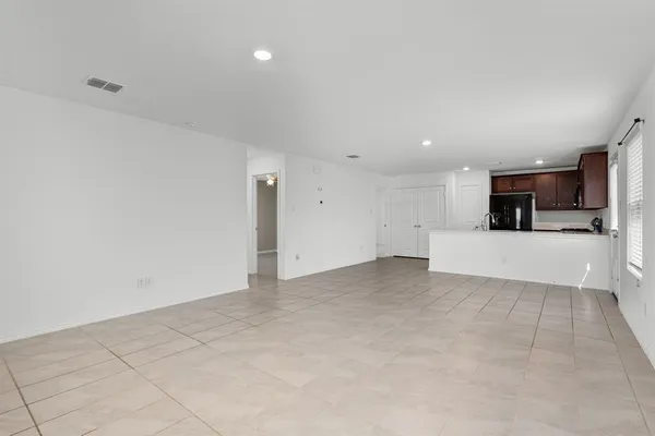 a view of a kitchen with a sink