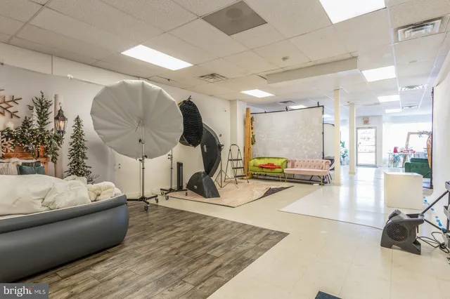 a living room filled with furniture